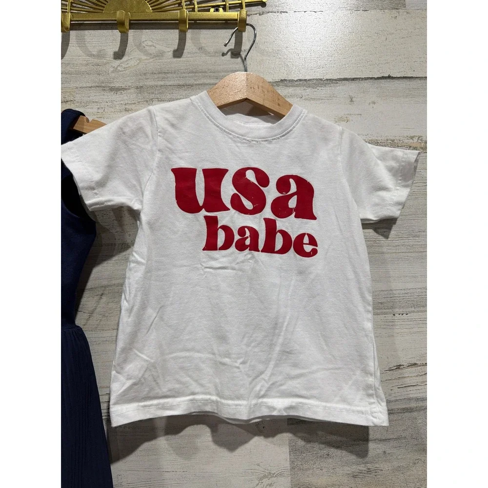 Abby & Evie All In‎ Motion Girls 4 XS Navy Blue White USA Patriotic Bundle EUC